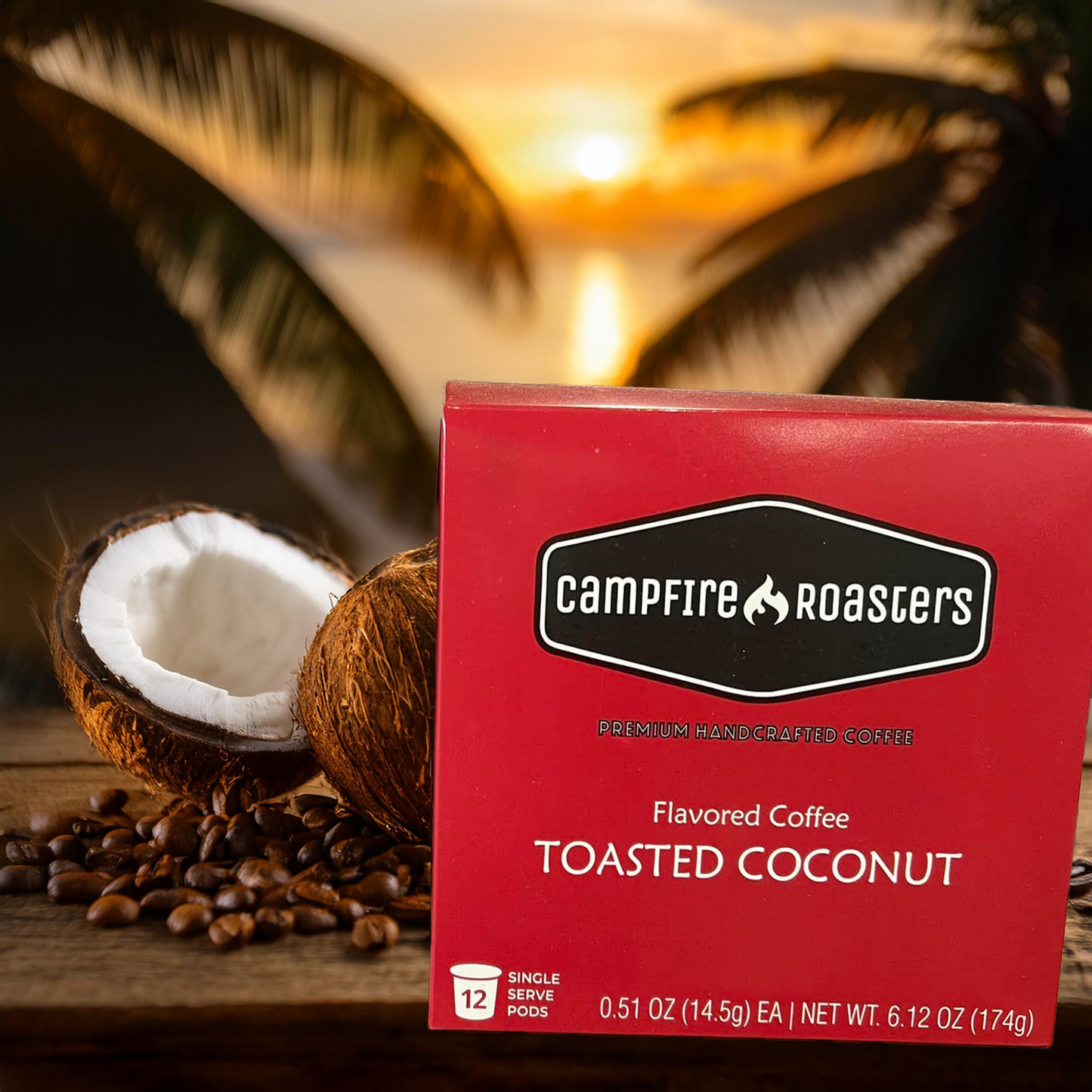 Toasted Coconut Specialty Coffee Single Serve Pods 12 count box